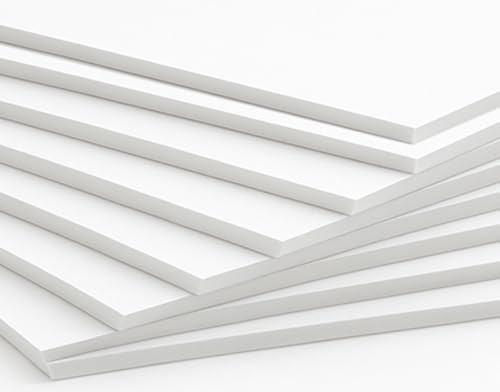 Cartón Pluma Blanco A4 Pack 8 ud de 5 mm Foam Board Panel Ligero Rígido y Liso para Manualidades Maquetas Exposiciones Decoración (Grosor 5mm, A4-21x29,7cm)