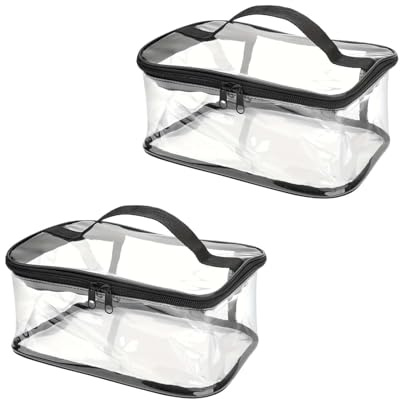 ZHYUAN Vattentät PVC kosmetikväska, genomskinlig resemakeupväska, resa necessär kosmetisk väska, necessär transparent handbagage, unisex, vattentät, necessär, sminkväska, transparent, 2, Modern
