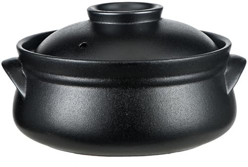 CVNIMV Cazuela de cerámica, Olla de cerámica, cazuela de Barro, cazuela de Barro, Olla de Barro con Tapa, Olla de Sopa de cerámica