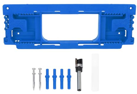 Cryfokt Kit de gabarit pour charnière de porte en ABS, gabarit de routeur de charnière ajustable, plusieurs tailles, ensemble d'outils de mortaiseuse, Décoration intérieure