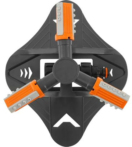 Irrigatore circolare a 360 gradi con attacco rapido a 3 braccia, irrigatore da giardino, ampie superfici, per giardini, prati, cortili