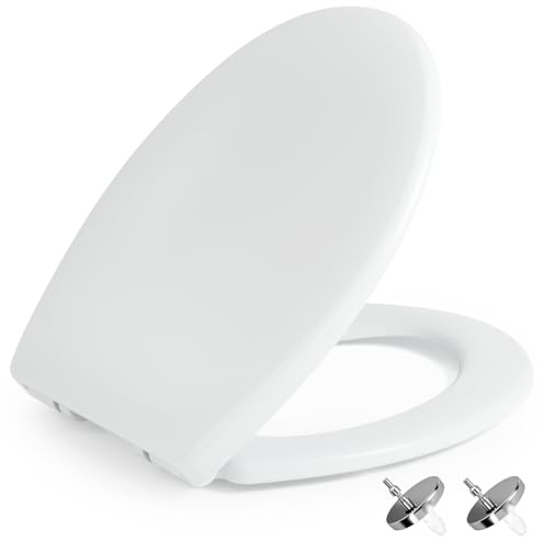 NeoArt Soft Close Toilet Seat – Durable, Environmentally Friendly Urea-Formaldehyde Resin & Fade-Resistant with Quick Release Design for Easy Clean, Universal Fit with Easy Top Fixing, O-Shape
