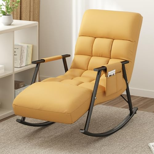 Moderner gelber Schaukelstuhl, ergonomisches Gleitersofa für Wohnzimmer & Schlafzimmer, stilvoller Outdoor-Loungesessel, bequemer Gartensessel, perfekt für Entspannung