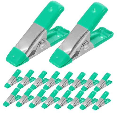 Tofficu 30 Stück Metall Federklemmen Grün Präzise Alligator Klemmen aus Stahl Breites Maul Sicherer Federmechanismus für Holzbearbeitung Camping und Selbstgemacht