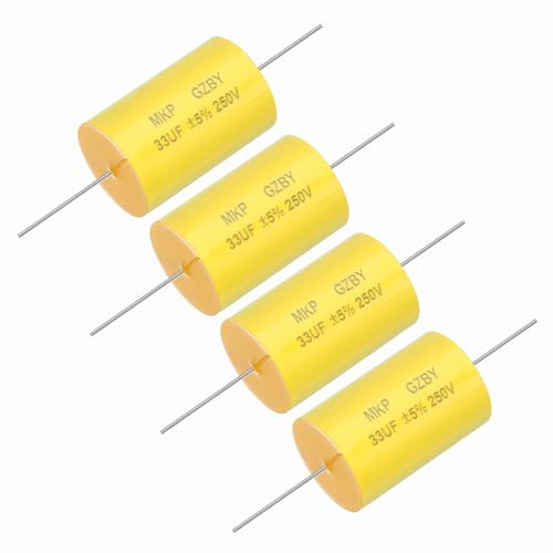 QUARKZMAN 4 Stück 33uf Frequenzweichen Kondensator 250V Axial Audio Lautsprecher Crossover MKP Folien Kondensator