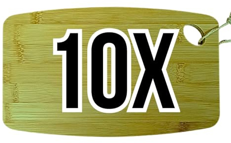 WOOD YOU Set Vassoi Bambù, Tagliere Aperitivo con Incisione Laser Personalizzabile, per Bar, Ristoranti, Pub, 25x15 cm, Idea Regalo Naturale, 10 Pezzi.
