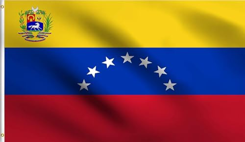 Bandiera del Venezuela 150×90 cm/90×60 cm, 100% poliestere 100D, bandiera nazionale resistente ai raggi UV per interni ed esterni (150 * 90cm)