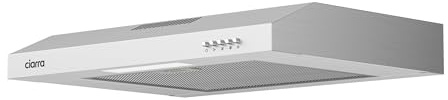 Ciarra Hotte de Cuisine, Acier Inoxydable,Hotte Aspirante 60cm, Évacuation ou Recyclage, Hotte Sous Armoire, Fixation Murale, Filtre En Aluminium