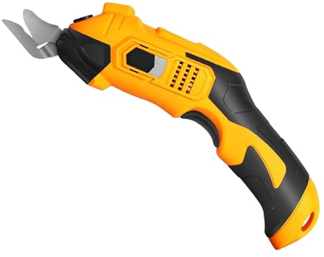 Cutter Rotatif électrique Rechargeable, avec Lame à Changement Rapide, Coupe-Tissu à Ventilation, Protection de Sécurité et Poignée Souple, pour la Découpe de Tissu