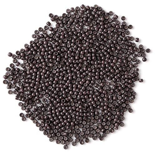 Vlasy Silicone Lined Nano Beads, 3mm Nano Rings, 200 Pcs Brown | Hair Beads for Nano Beads Hair Extensions, Micro Nano Beads for Nano Rings Hair Extensions, Hair Tinsel Beads