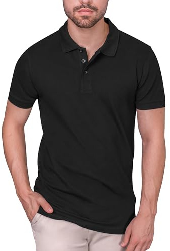 HRM Premium Herren Heavy Stretch Polo Shirt aus 95% Baumwolle & 5% Elasthan - Basic Polohemd bis 40°C Waschbar - Hochwertige & Nachhaltige Workwear