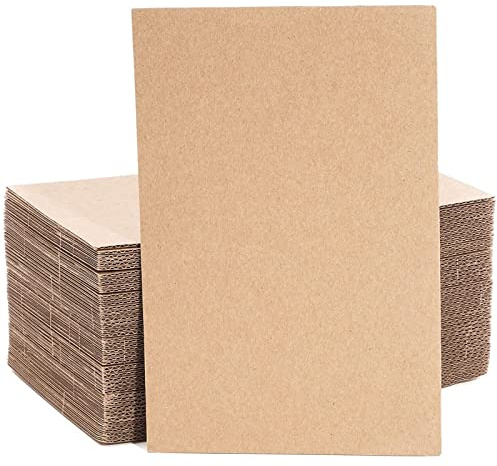 50-Pack Corrugated Cardboard Sheets 15x23 cm / 6x9 inch, Flat Packaging Inserts for Packing, Shipping, Mailing (2mm Thick)