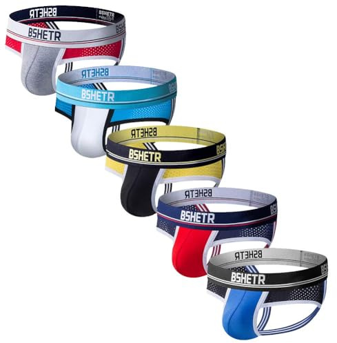 BSHETR Strings Tanga Lot de 5 suspensions pour Homme - Ultra Doux - sous-vêtements de Sport Quotidiens (195, L)