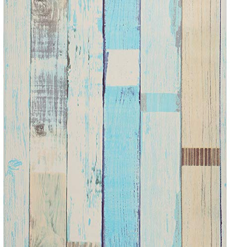 FENTIS Papier Peint en Bois Papier Peint Auto-Adhésif à Rayures Vert Pâle Peel and Stick Papier de Contact en Bois Papier Peint Amovible Pour Comptoir D'armoire de Porte de Cuisine 44.5x500cm