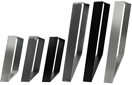 Natural Goods Berlin 2X Design Tischkufen 80GRAD Neigung Metall schräge Tischbeine Möbelkuven | Tischgestell aus Stahl geneigt | Hairpin Legs (B75 x H72cm (Esstisch/Schreibtisch), Schwarz)