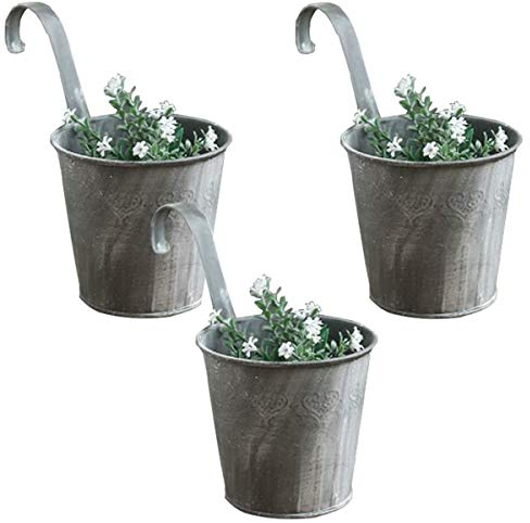YZNlife Metall-Blumentopf hängend,Blumentöpfe zum Aufhängen für Garten, Balkon, Terrasse, Wohndekor 3 Stück