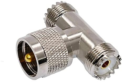 GDQLCNXB UHF Male to UHF Female Tee Connectors, PL259 Tee Coaxial Cable Adapters SO239 Splitter for Ham Radio CB Antenna 1Pack