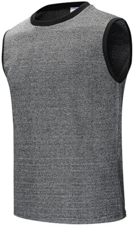 Cut Resistant Level 5 Protective Sleeveless Shirt for Men (L, Grey) – Lightweight Safety Inner Layer – Made in Korea
