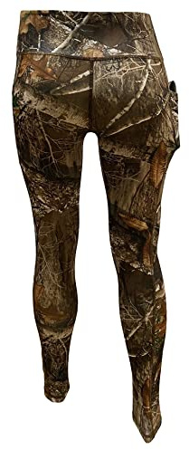 Women's Realtree Edge Full Camo High Waist Leggings for Sports, Yoga, Gym, Lifestyle, Hunting, Fishing, Outdoor Adventures, Full Length, Medium