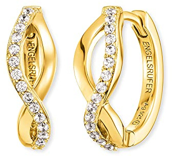 Engelsrufer Damen Creolen Paradise aus Sterling Silber, Zirkonia, Clipverschluss
