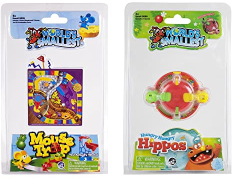 World's Smallest Games Bundle Set of 2 - Mouse Trap and Hungry Hungry Hippos
