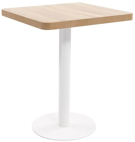 ZEYUAN Bistrotisch, Gartentisch, Balkontisch, Balkon Tische, Beistelltisch Garten, Beistelltisch Outdoor, Gartenesstische, Hellbraun 60x60 cm MDF