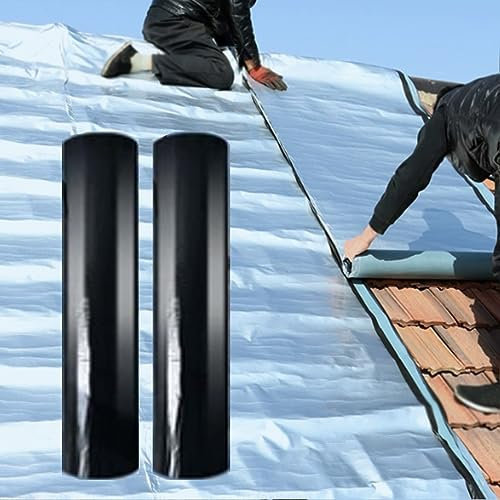 Cinta Impermeable Bituminosa,Cinta Autoadhesiva para Reparación de Techos,Cinta de Sellado,Negro Rollo Adhesivo de Tela Asfáltica,para Piscinas,Tuberías,Techos,Goteras (0.2x1m)