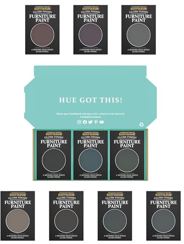 Rust-Oleum Furniture Paint in Gloss Finish – Moody Darks Tester Box, Vivid Darks