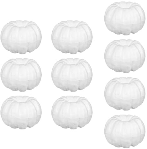 Baoblaze 10Pcs Foam Pumpkins Polystyrene Pumpkins Handmade Vegetable Decorating Artificial Pumpkin Crafts for Halloween Autumn Fall Harvest Birthday, 10pcs-120mm
