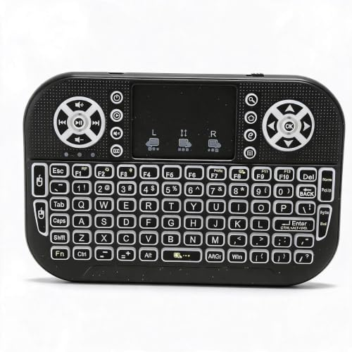 Sxhlseller -BT-Tastatur mit Kabellosem Touchpad, Unterstützt 2,4 GHz RF Multi Touch Wiederaufladbare Kabellose Tragbare Tastatur für PC, Tablet, Laptop (schwarz)