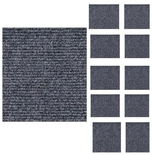10 Pcs Self Adhesive Carpet Tiles,12x12 inch Carpet Tiles Peel and Stick Non-Slip Self Soft Padded for Commercial Office Living Room Bedroom Indoor Outdoor