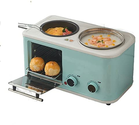 Breakfast Maker Breakfast Station 3 in 1 Multifunctional Toaster Oven Station Stainless Toaster With Griddle for Frying, Roasting,Boiling,Steaming, Easy Making Boiled Eggs,Cake,Sandwiches,Toast,Noodle