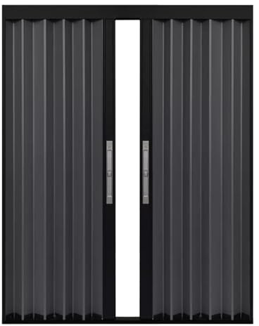 Puerta corredera plegable acordeon Interior Grande Separador De Ambientes Con Puertas De Acordeón Interior Armario De Cocina Del Dormitorio, Marco De Puerta Negro Y Panel De Aluminio Gris ( Color : Wx