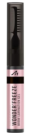 Manhattan Wonder'Freeze Brow Lamination Gel 004 Deep Brown, wasserabweisendes und wischfestes Augenbrauen-Gel das formt und fixiert