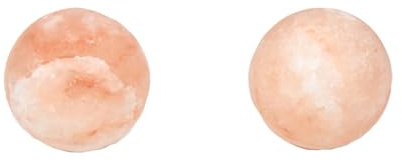 Windfulogo 2 Pcs Ball Shape Himalayan Salt Hot Massage Stones Cold Stones Set Warm Rocks Kit for Facial &Body SPA 1.97IN