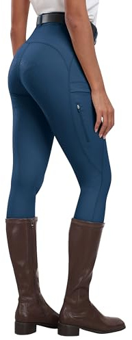 MoFiz Culottes d'équitation Femme Pantalon Equitation Leggings d'équitation Silicone Complet Pantalon d'été pour Sports équestres Bleu M