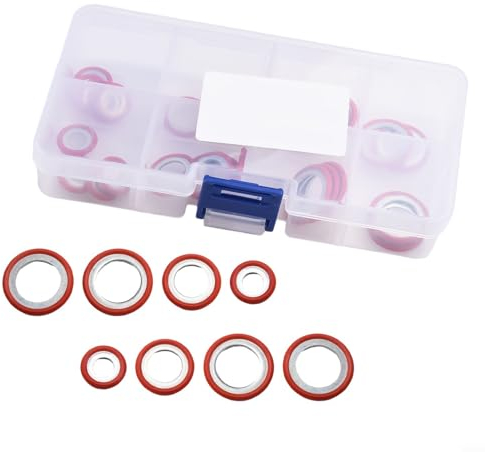 Emiif 30 Stück Auto Klimaanlage Kompressor O-Ring Dichtung Dichtung Dichtungen Verschiedene Größen Auto Auto Fahrzeug Reparatur Gummi O-Ring
