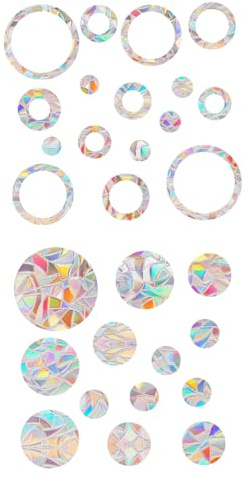 KGDUYC Suncatcher Sticker Prisma Fensteraufkleber, Vogelschutz für Glasscheiben Unsichtbar, Vogelschutz Aufkleber Fenster PVC Fensteraufkleber Vogelschutz, Fensterbilder Selbstklebend(2 Bilder)