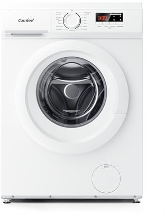 COMFEE' Freestanding Washing Machine,8KG Load,1400RPM,Heat Wash,Quick Wash,BLDC Durable Inverter Motor,White-CFE12EW80/W