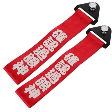 GLEAVI 2stücke Abschleppgurt Aus Eisen Und Nylon Einfache Installation Stilvolle Dekoration Für Fahrzeugstoßstange Passend Für Verschiedene Autos