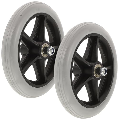 SOESFOUFU 2pcs Wheelchair Replacement Front Wheel Caster Tires Solid -wear Wheels for Use Compatible Wheelchairs Construction
