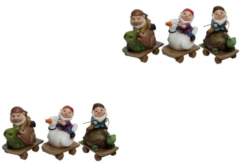YARNOW Lot de 2 Nains de Jardin Miniatures en Résine pour Décoration Extérieure (3 Pièces)