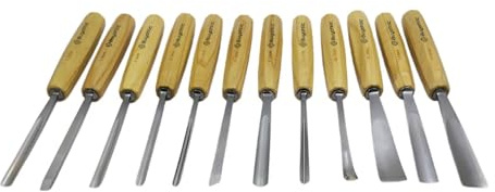 Juego de herramientas para tallar madera, kit de 12 piezas con mazo, estuche de lona, cinceles para principiantes y profesionales para carpintería