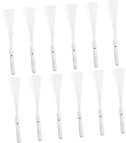 BESPORTBLE 12 Stück Glasfaser Blitzzöpfe Leuchtende Schaumstoffstäbe Glasfaserlichter Glasfaserstab Knicklichter Leuchtstäbe Partylichter Leuchtende Glasfaserstäbe LED Weißer