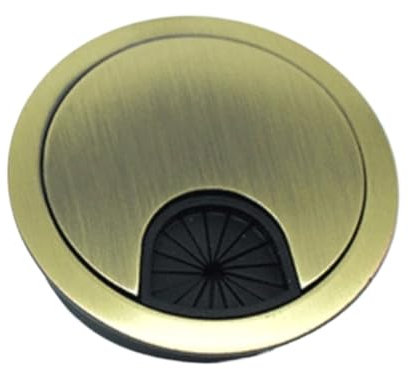 XLANDALYUEFA Desk cable grommet Table Cable Grommet, 5PCS/LOT Computer Grommet Table Cable Outlet Furniture Hardware Zinc Alloy Desk Wire Hole Cover(Bronze,60mm)