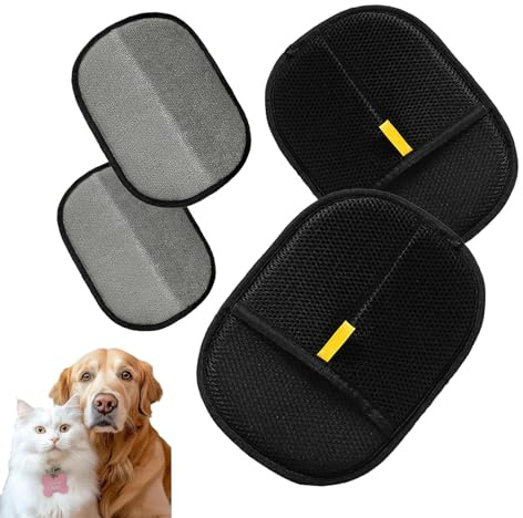 MXZWOC Fellmagnet Handschuh, 2 Stück Double-Sided Tierhaarentferner, Pfotenstern Bürste Für Hunde & Katzen, Entfernen Sie Tierhaare von Kleidung, Möbeln und Autositzen