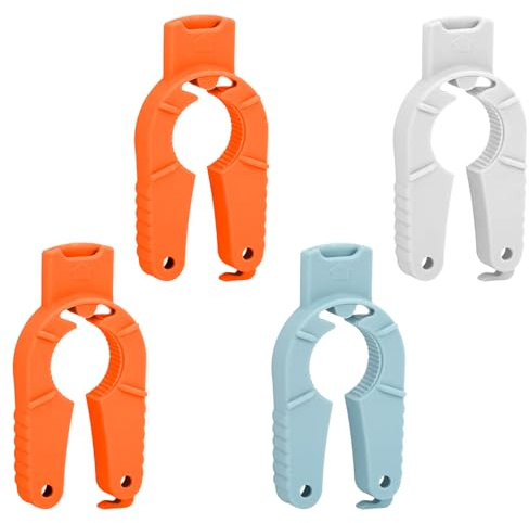 TRACOMPAN - Apribottiglie per mani artritiche, confezione da 4, ergonomici, in plastica, per mani artritiche, con design con una sola mano, apribottiglie per mani deboli, anziani, anziani