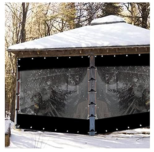 Cortinas laterales impermeables para pabellones y pérgolas, toldo transparente con ojales inoxidables, tamaño personalizable (460 x 200 cm) para retención de calor y soluciones de privacidad