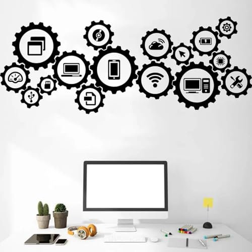 KGXUEDAO Technology Social Media Education Science Modern Office Studio Wall Sticker Room Decal Art Mural Vinyl Interior Decoration