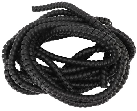 Luocute Spiral High Pressure Hose Protective Cover, Black ABS Sleeve, Easy Install with 16mm Inner Diameter, Long Lasting Use for High Pressure Water Pipes (15m/49.2ft)